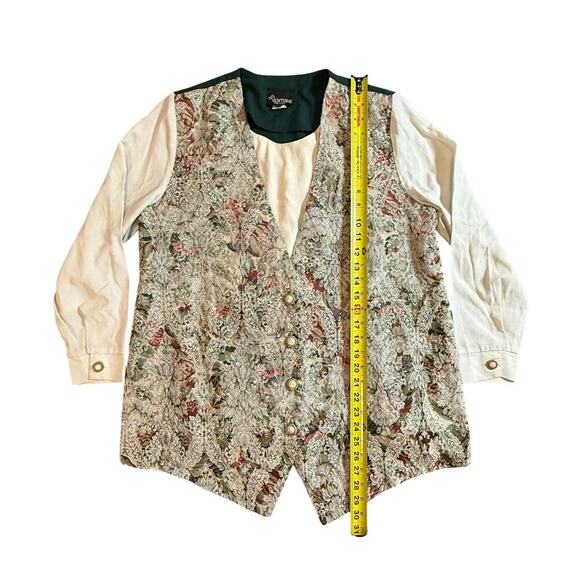 RARE Vintage 90's Nu Venture Floral Vest and Blouse - Picture 3 of 9